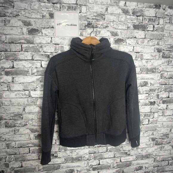 EUC Lululemon Hug It Out Fleece Zip Up Jacket Size 6 (Dark Grey) - Picture 2 of 16